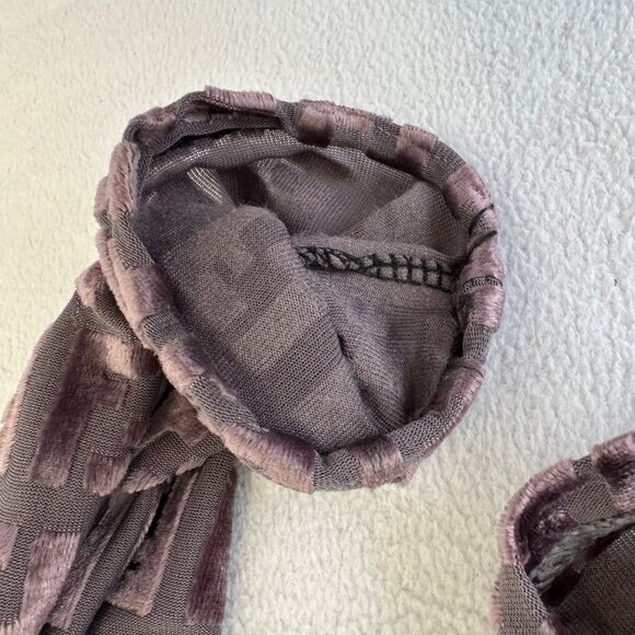 Fendi Jeans Vintage Zucca Velvet Sheer Long Sleeve Shirt Top Size S ? Purple - Picture 9 of 14